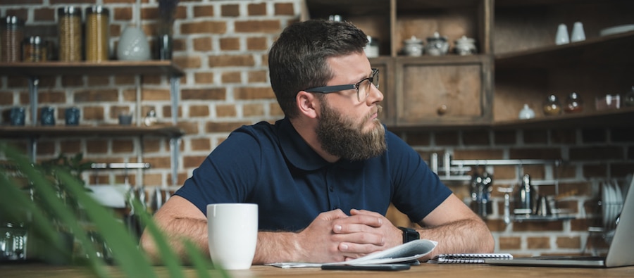 bearded guy in a coffee house